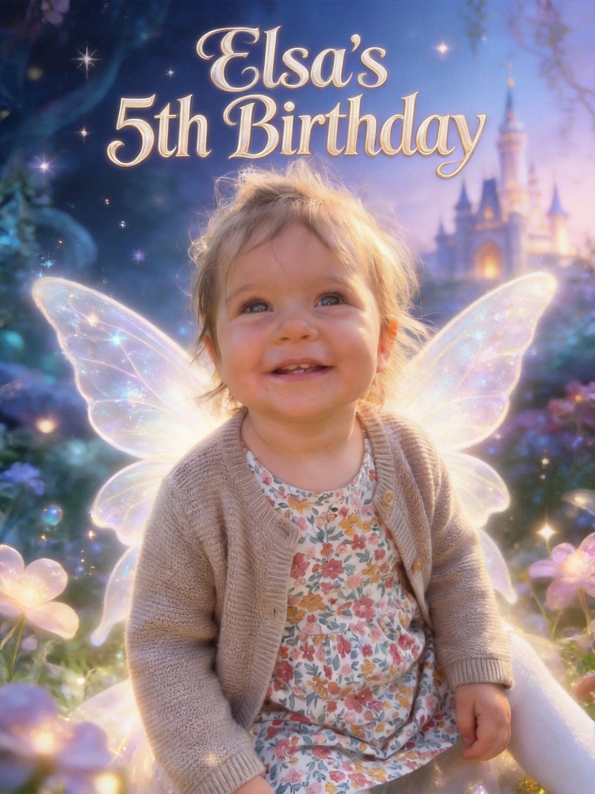 Fairy-themed birthday poster