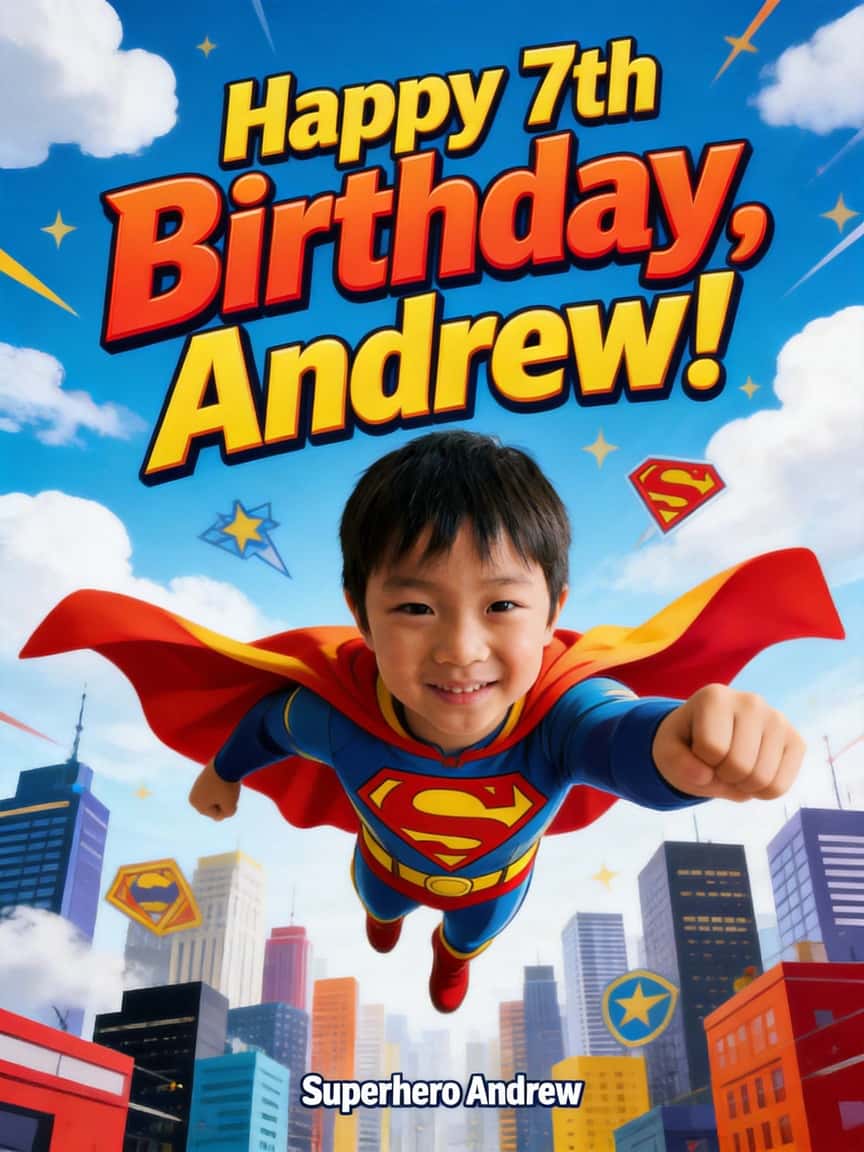 Personalized birthday poster with name and age