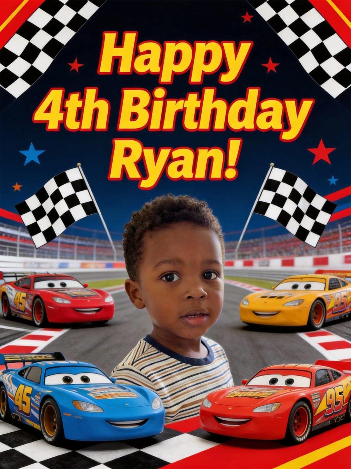 Race car birthday poster